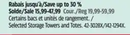 Canadian Tire TYPE A Selected Storage Towers and Totes offer