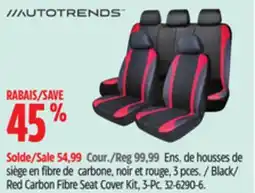 Canadian Tire AutoTrends Red Carbon Fibre Seat Cover Kit, 3-Pc offer