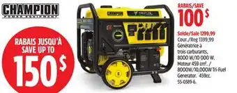 Canadian Tire Champion 8000W/10,000W Tri-Fuel Generator offer