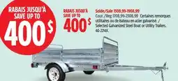 Canadian Tire MotoMaster Selected Galvanized Steel Boat or Utility Trailers offer