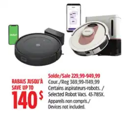 Canadian Tire Shark Selected Robot Vacs offer