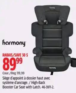 Canadian Tire harmony High-Back Booster Car Seat with Latch offer