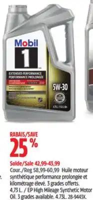 Canadian Tire EP High Mileage Synthetic Motor Oil offer