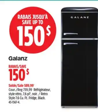 Canadian Tire Retro Style 7.6 Cu. Ft. Fridge, Black offer