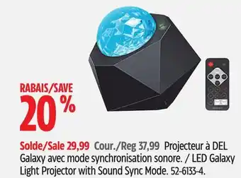 Canadian Tire LED Galaxy Light Projector with Sound Sync Mode offer