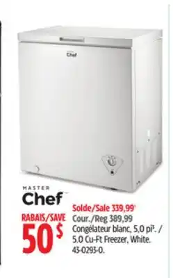 Canadian Tire Master Chef 5.0 Cu-Ft Freezer, White offer