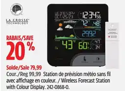 Canadian Tire La Crosse Wireless Forecast Station with Colour Display offer