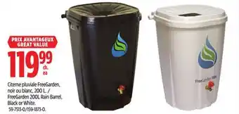 Canadian Tire FreeGarden 200L Rain Barrel, Black or White offer