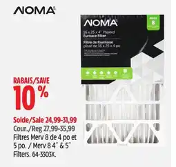 Canadian Tire NOMA MERV 8.4 & 54 Filters offer