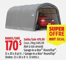 Canadian Tire Shelter Logic Garage-in-a-Box RoundTop Shelter, 12 x 20 x 8´h offer