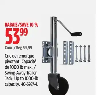 Canadian Tire MotoMaster Swing-Away Trailer Jack offer