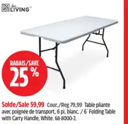 Canadian Tire Folding Table with Carry Handle, White offer