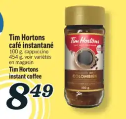 Marché Richelieu TIM HORTONS CAFÉ INSTANTANÉ | TIM HORTONS INSTANT COFFEE offer