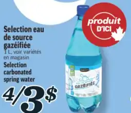 Marché Richelieu SELECTION EAU DE SOURCE GAZÉIFIÉE | SELECTION CARBONATED SPRING WATER offer