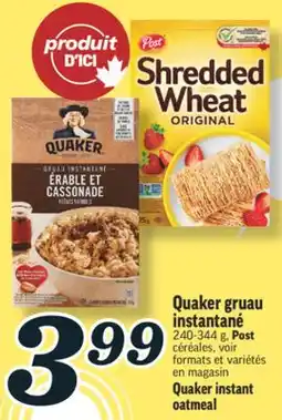 Marché Richelieu QUAKER GRUAU INSTANTANÉ | QUAKER INSTANT OATMEAL offer