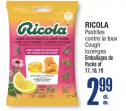 Jean Coutu RICOLA Cough lozenges offer