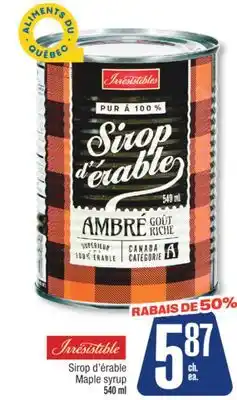 Jean Coutu IRRESISTIBLE Maple syrup offer