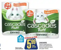 Jean Coutu CASCADES Selected bathroom tissue and paper towels offer