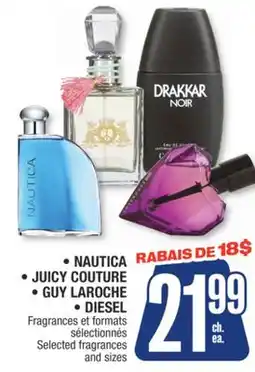 Jean Coutu NAUTICA, JUICY COUTURE, GUY LAROCHE, DIESEL Selected fragrances and sizes offer