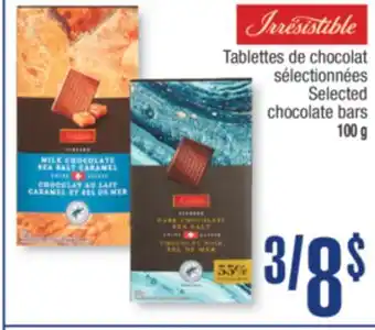 Jean Coutu IRRESISTIBLES Selected chocolate bars offer