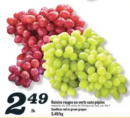 Marché Richelieu Seedless red or green grapes | Raisins rouges ou verts sans pépins offer