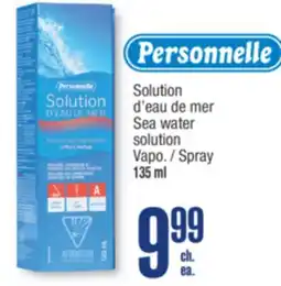 Jean Coutu Personnelle Sea water solution Spray offer