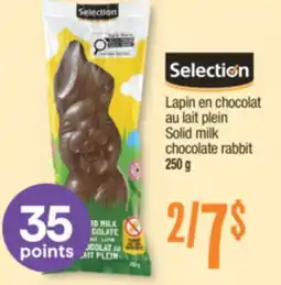 Jean Coutu Selection Solid milk chocolate rabbit offer