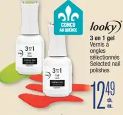 Jean Coutu LOOKY 3 en 1 gel Selected nail polishes offer