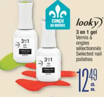 Jean Coutu LOOKY 3 en 1 gel Selected nail polishes offer