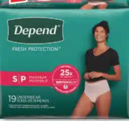 Familiprix Depend Fresh Protection women's incontinence underwear Small 19un offer