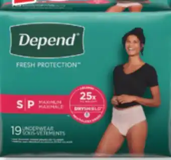 Familiprix Depend Fresh Protection women's incontinence underwear Small 19un offer