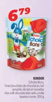 Familiprix KINDER Schoko-Bons, Fine milk chocolate bites with a milky hazelnut centre, 200 g offer