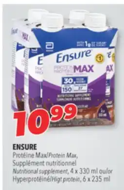 Familiprix ENSURE Protein Max, Nutritional supplement, 4 x 330 ml or Higt protein, 6 x 235 ml offer