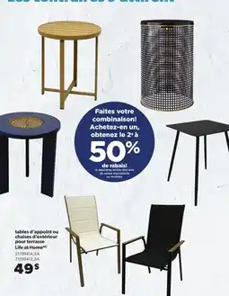 Provigo TABLES D'APPOINT OU CHAISES D'EXTÉRIEUR POUR TERRASSE LIFE AT HOME offer