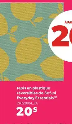 Provigo TAPIS EN PLASTIQUE RÉVERSIBLES DE 3X5 PI EVERYDAY ESSENTIALS offer