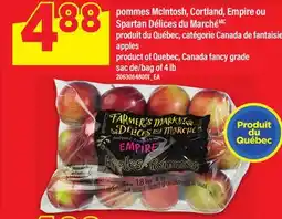 Maxi POMMES MCINTOSH, CORTLAND, EMPIRE OU SPARTAN DÉLICES DU MARCHÉ | APPLES, sac de/bag of 4 lb offer