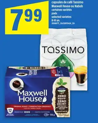 Maxi CAPSULES DE CAFÉ TASSIMO MAXWELL HOUSE OU NABOB | PODS, 8-16 un offer