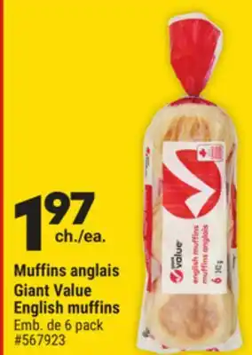 Giant Tiger Giant Value English muffins offer