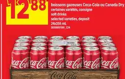 Maxi BOISSONS GAZEUSES COCA-COLA OU CANADA DRY | SOFT DRINKS, 24X355 ML offer