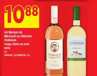 Maxi vin Marquis de Méricourt ou Sélection Châtenois | WINE , 1 L offer