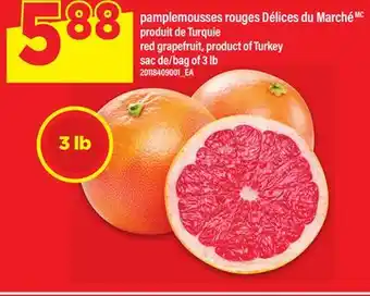 Maxi PAMPLEMOUSSES ROUGES DÉLICES DU MARCHÉ | RED GRAPEFRUIT, sac de/bag of 3 lb offer