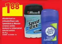 Maxi DÉSODORISANT OU ANTISUDORIFIQUE LADY SPEEDSTICK OU MENNEN | DEODORANT OR ANTIPERSPIRANT, 45-70 g offer