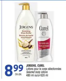 Uniprix JERGENS, CUREL Lotions pour le corps sélectionnées /Selected body lotions offer