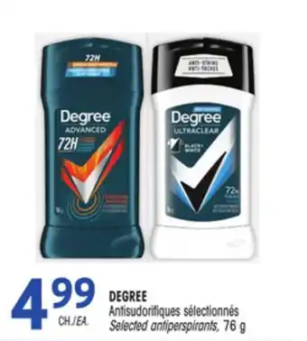 Uniprix DEGREE Antisudorifiques sélectionnés/Selected antiperspirants offer