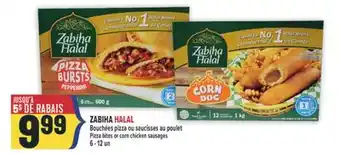 Marché Adonis ZABIHA HALAL Bouchées pizza ou saucisses au poulet | Pizza bites or corn chicken sausages offer