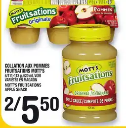 Marche Ami COLLATION AUX POMMES FRUITSATIONS MOTT'S | MOTT'S FRUITSATIONS APPLE SNACK offer