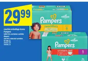 Maxi COUCHES EMBALLAGE ÉCONO PAMPERS | DIAPERS, 58-180 un offer