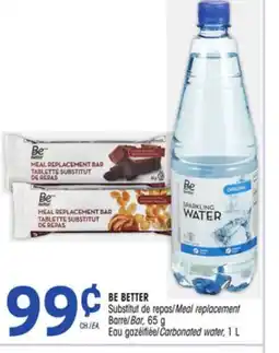 Uniprix BE BETTER Substitut de repas/Meal replacement Barre/Bar, 65 g Eau gazéifiée/Carbonated water, 1 L offer