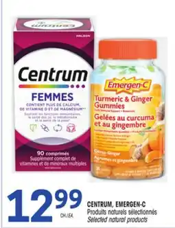 Uniprix CENTRUM, EMERGEN-C Produits naturels sélectionnés/Selected natural products offer