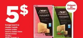 Maxi FROMAGE HAVARTI OU CHEDDAR CASTELLO | HAVARTI OR CHEDDAR CHEESE, 170/200 g offer